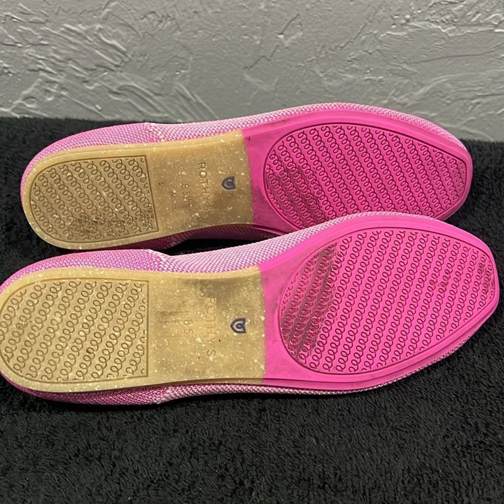 🔥 ROTHY’S Flats Square Toe Slipper Loafers -RETIRED Strawberry Ice Color -Sz 8. - Picture 9 of 11